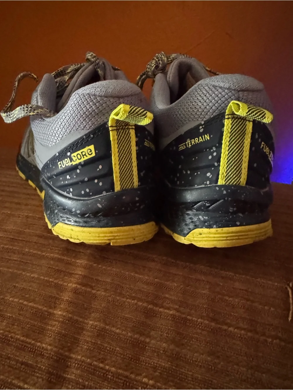 New Balance Men’s Gray and Yellow Trail Running Shoes